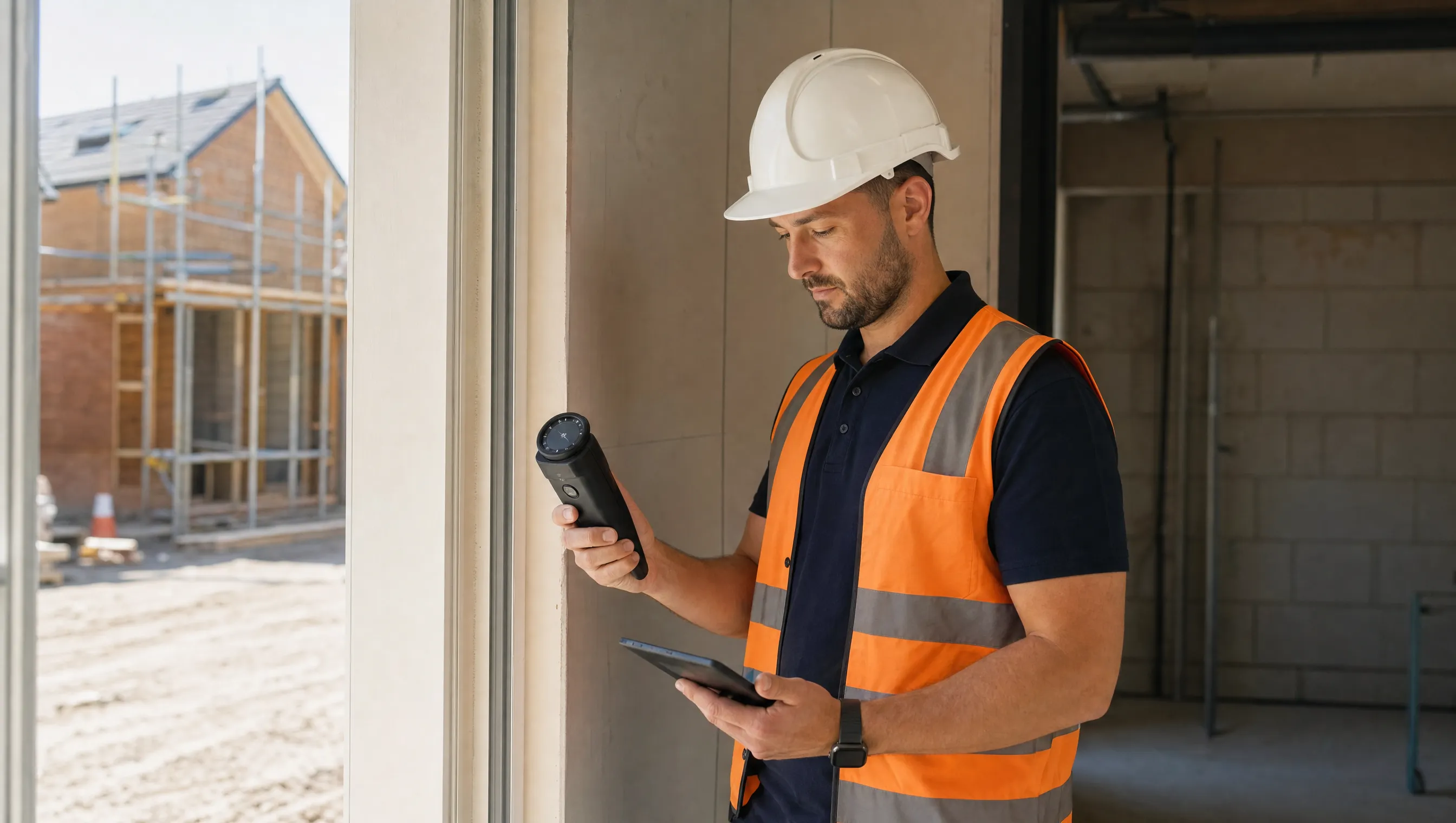 UKBC engineer on site conducting a test