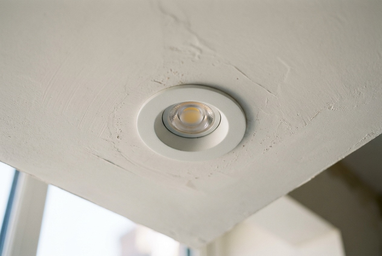 Recessed downlight in ceiling without airtight cover